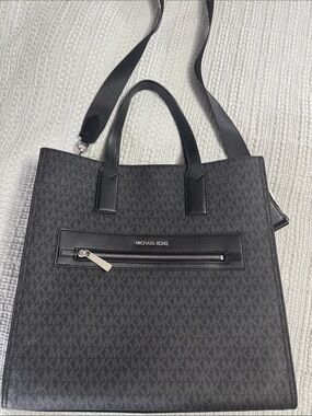 Michael Kors Black MK Logo Tote with Removable Shoulder Strap